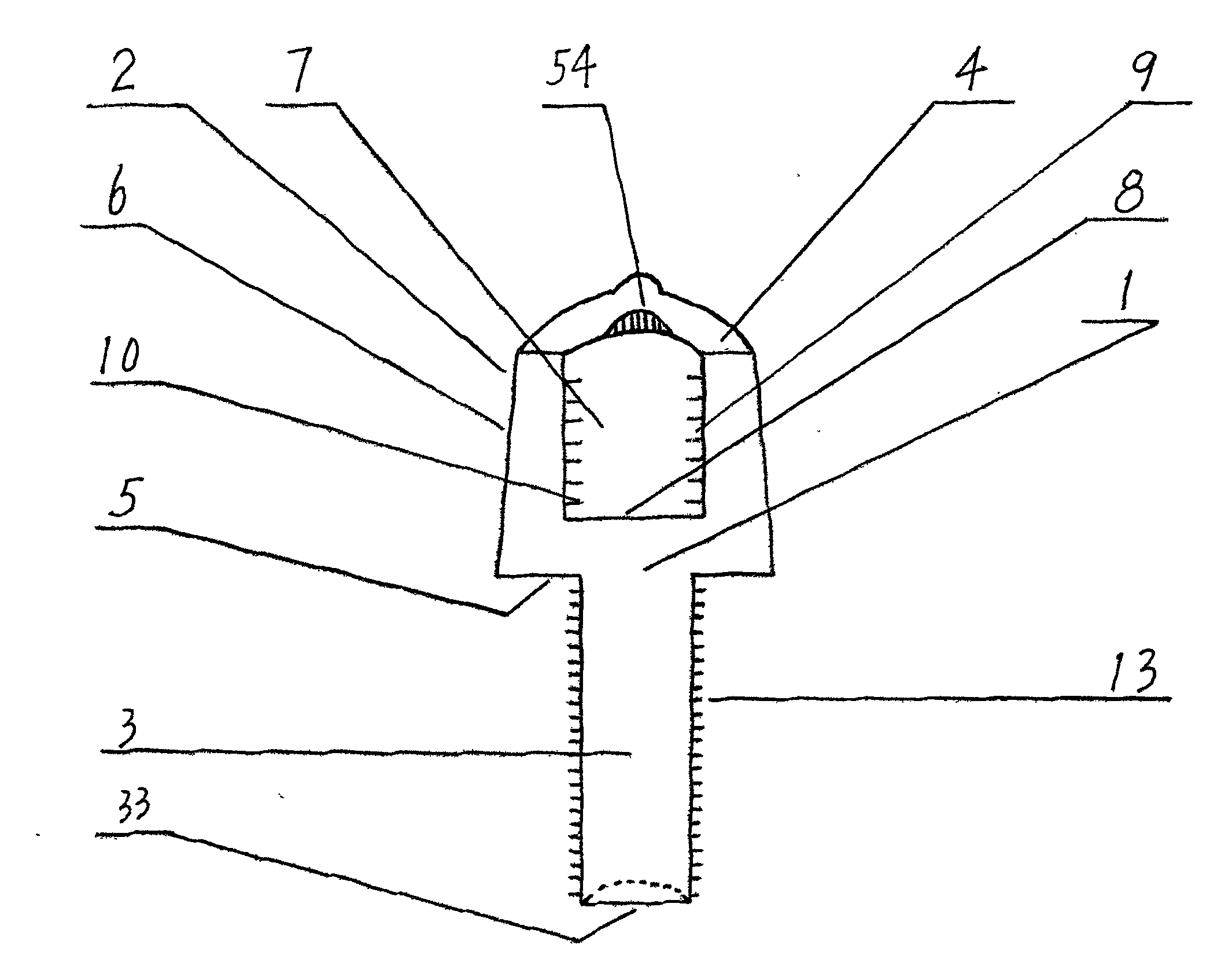 Anti-theft screw with concave-convex surface on screw hole top in heat treatment stiffening screw top