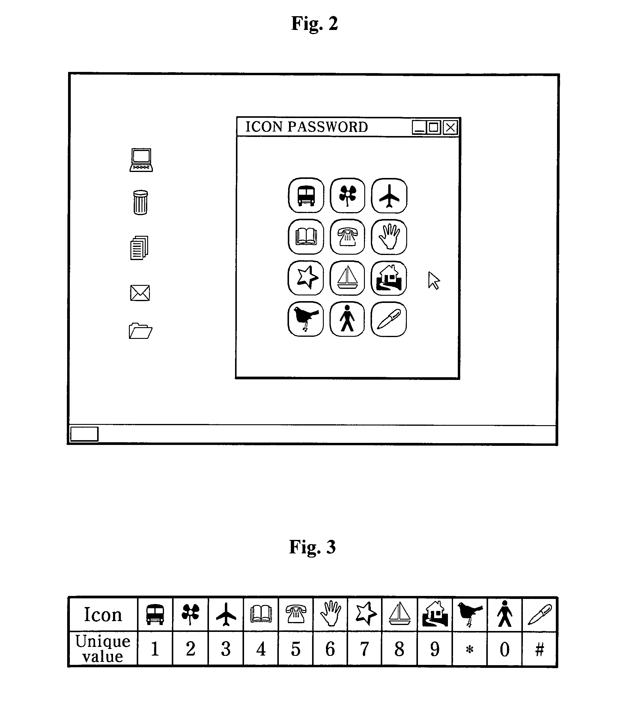 Authentication method using icon password