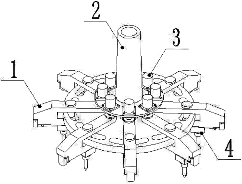 Multi-axle drilling device of aluminum alloy hub PCD holes