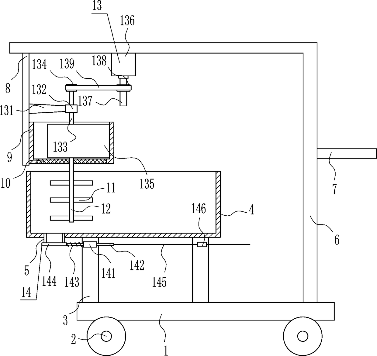 Concrete stirring equipment for road construction