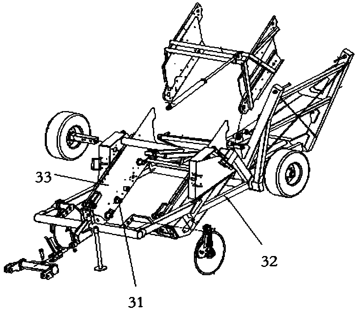 Transmission mechanism of cassava harvester