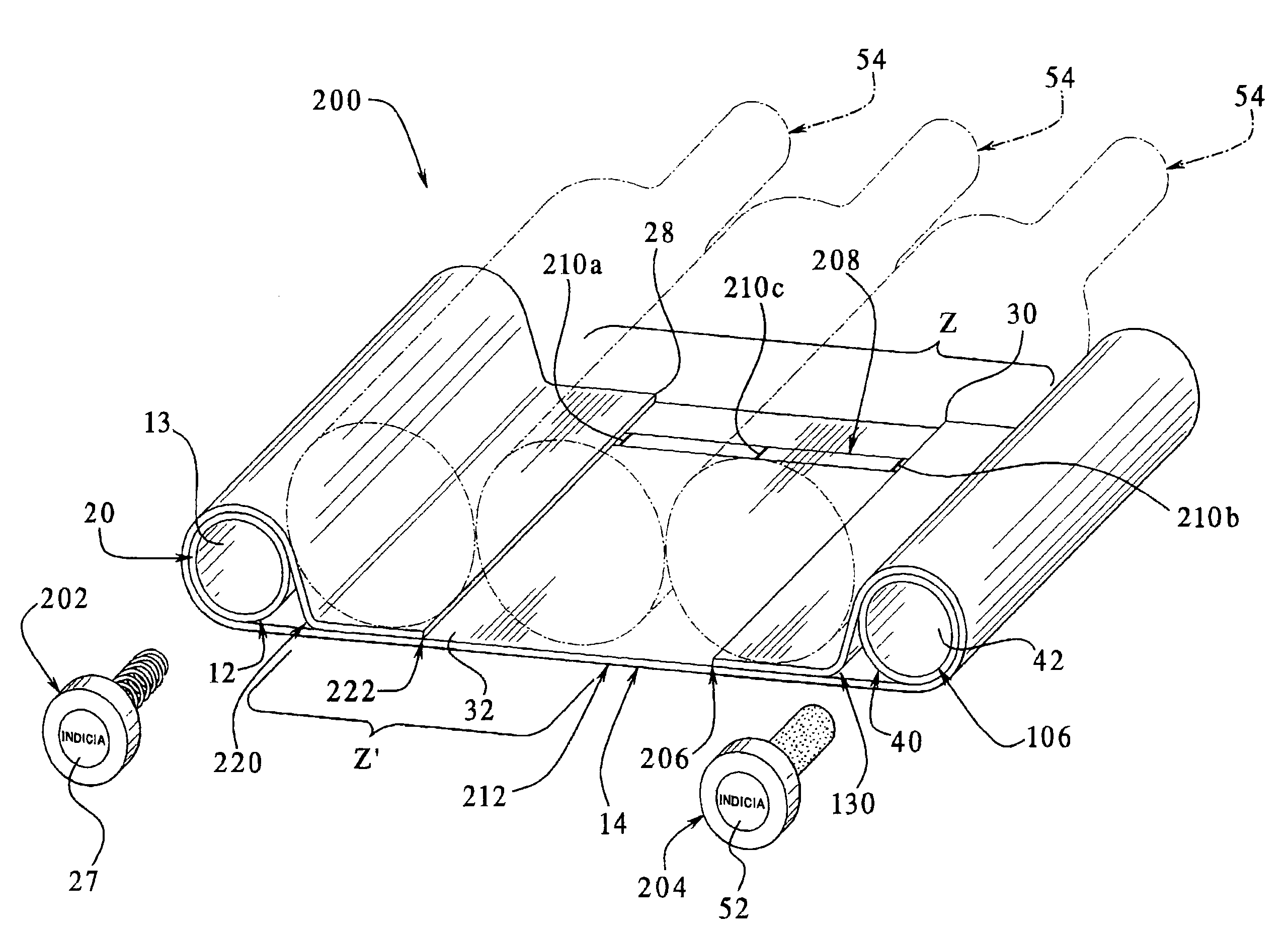 Container holder and a system for supporting containers and a method for holding containers