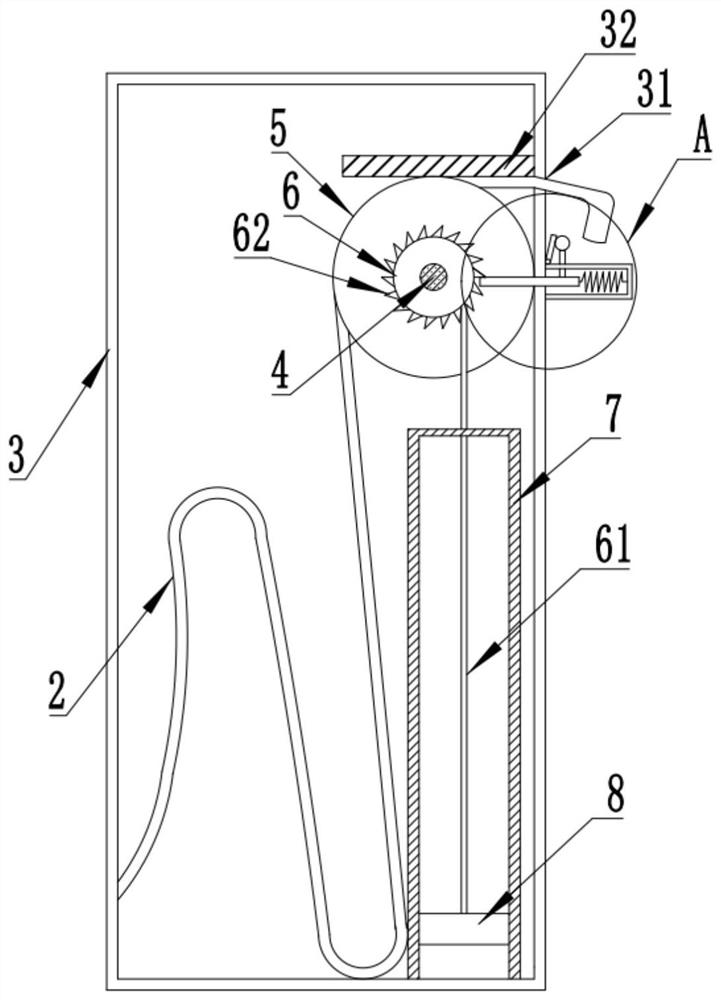 A new energy charging pile automatic take-up device