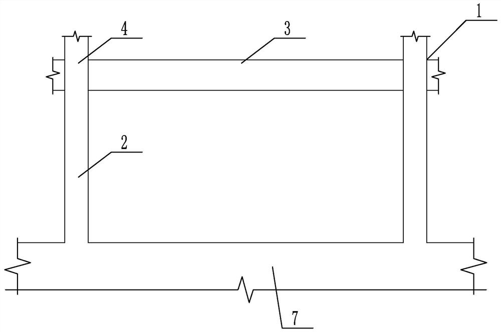 Self-resetting Concrete Frame with Enlarging Section and Strengthening Existing Columns and Its Implementing Method