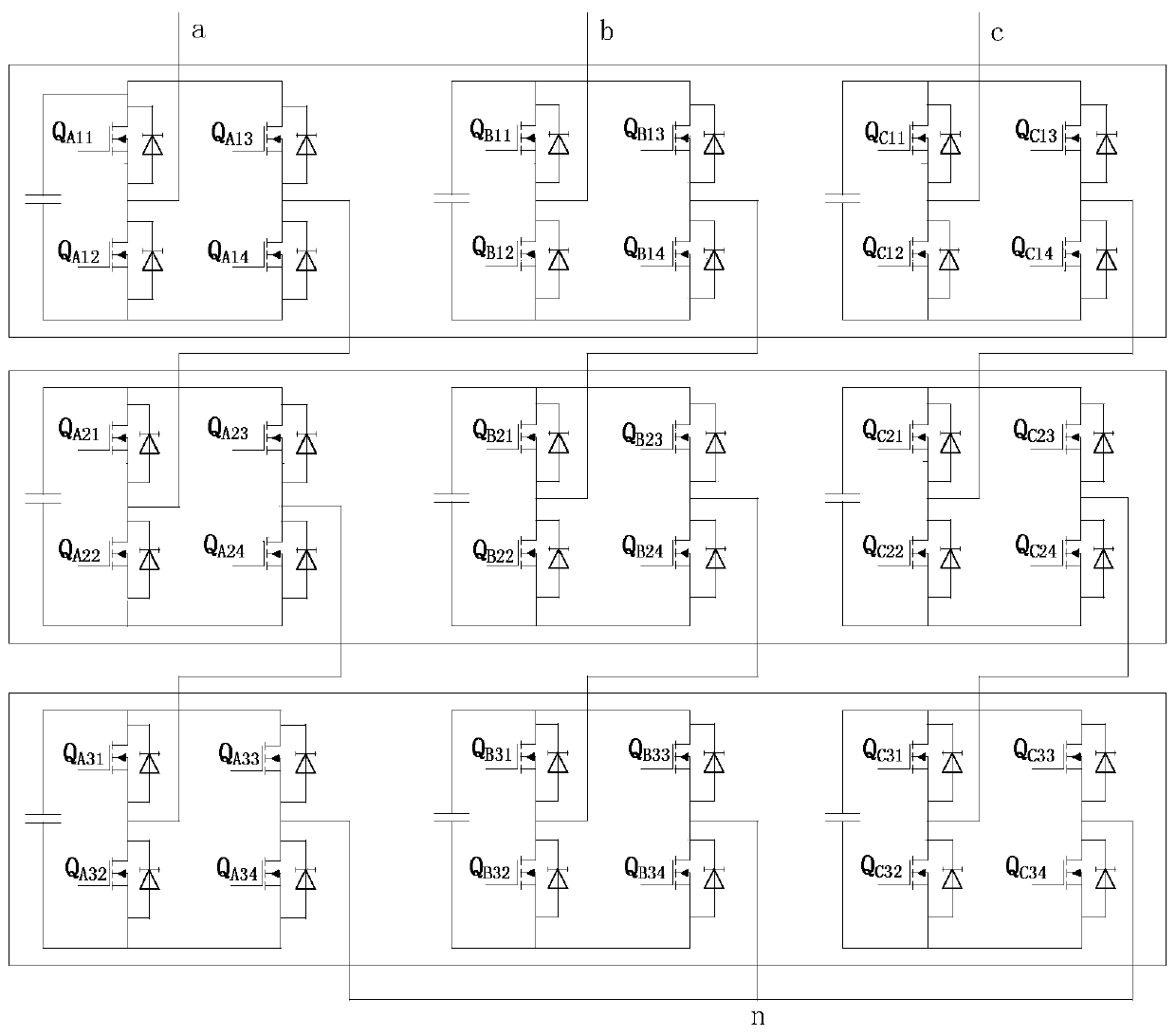 Space vector modulation method of star cascade inverter based on α'-β' coordinates