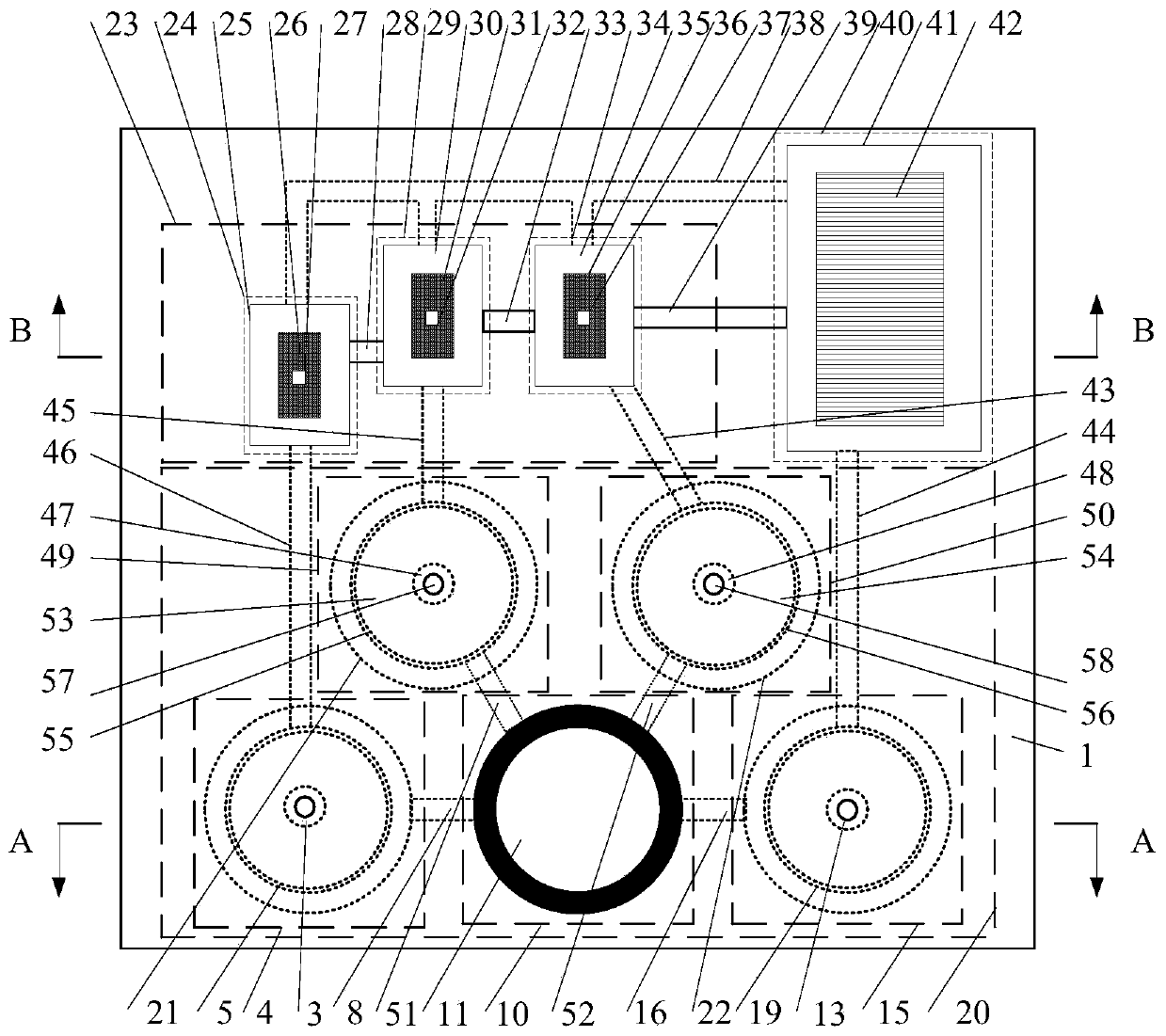 Controllable multi-point active fluid heat dissipation system integrated on PCB