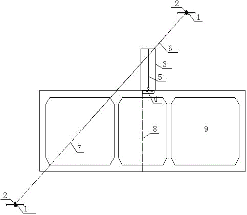 Jacking axis offset measuring device and application method thereof