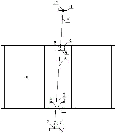 Jacking axis offset measuring device and application method thereof