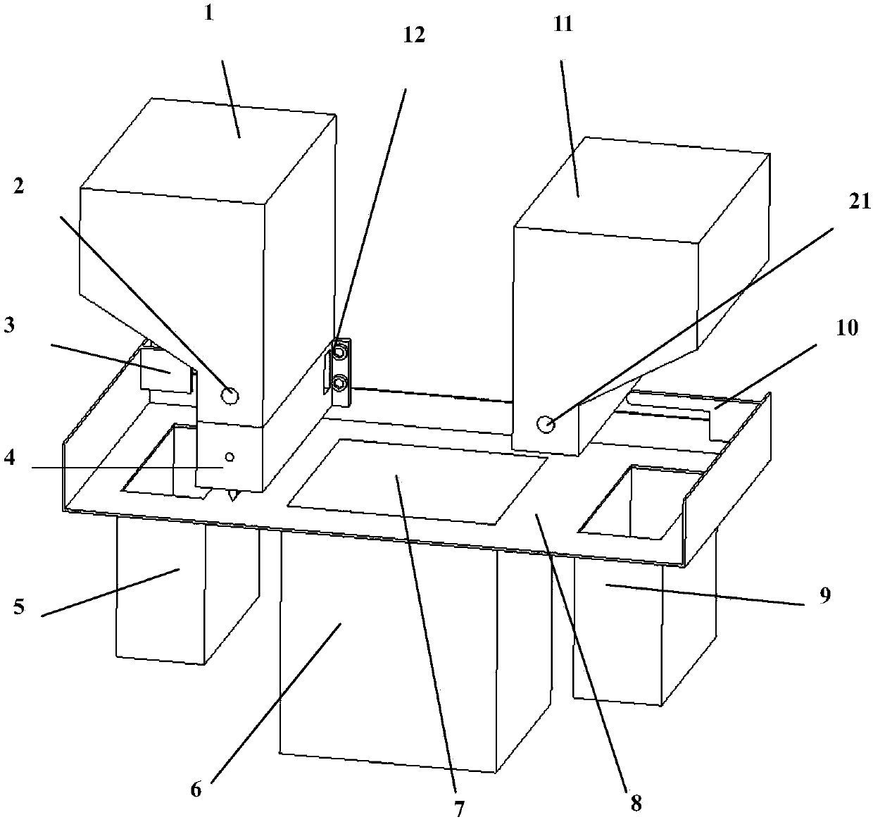 Single-scraper bidirectional powder-paving device for melting forming of laser selection area and method