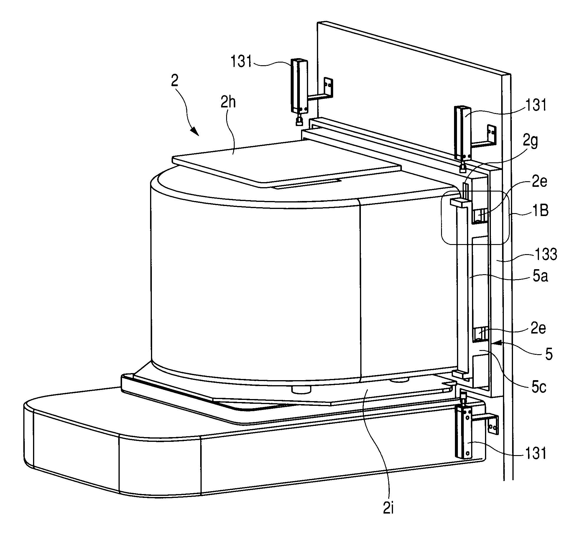 Closed container and lid opening/closing system therefor