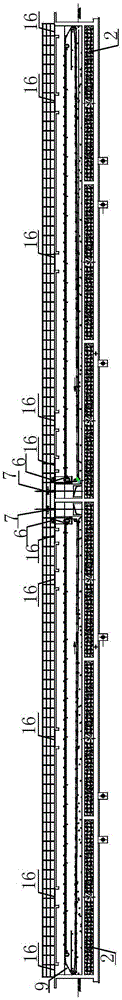 Horizontal sedimentation tank with sludge pump house