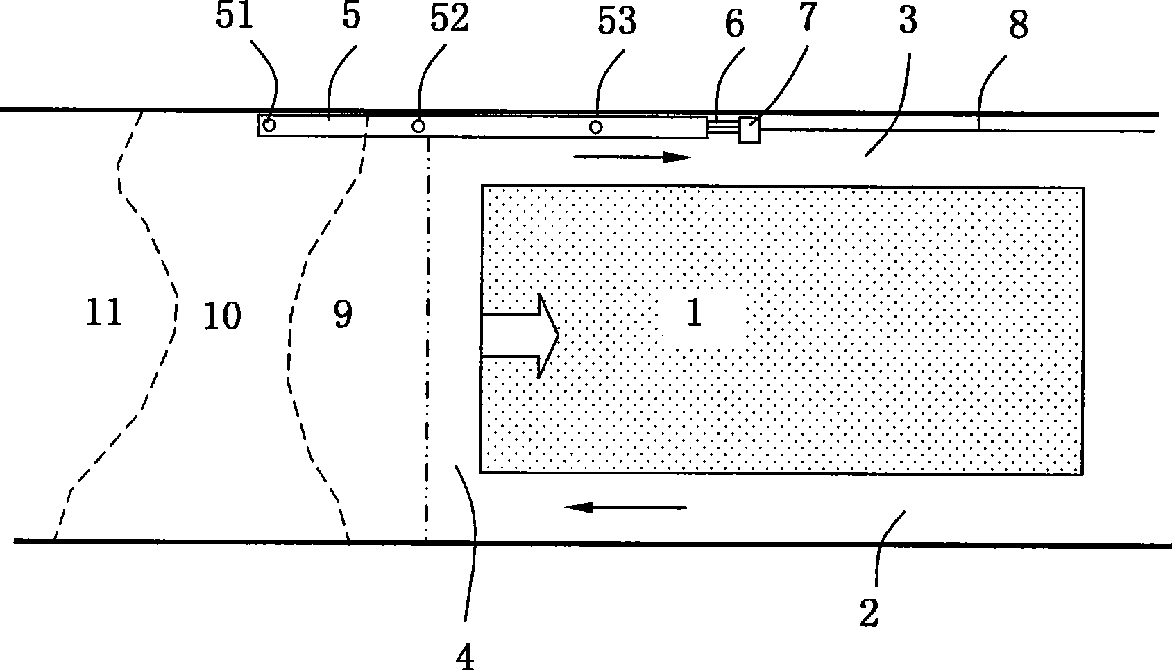 Gas testing method and device for worked-out section of stope of coal mines