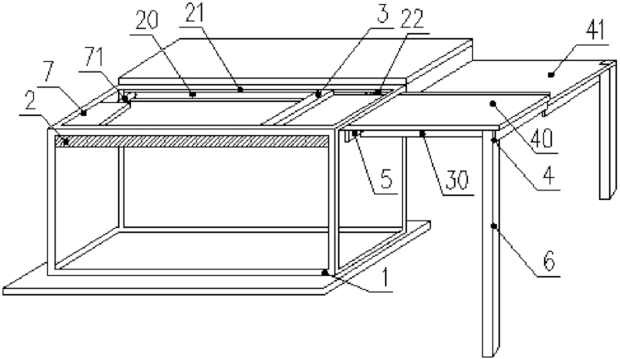 Multilayer stack-up storage panel structure applied to extendable carriage and extending method thereof