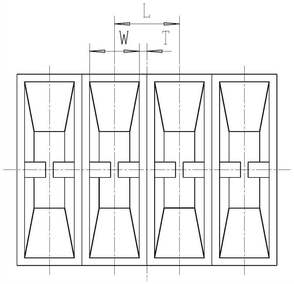 Millimeter wave frequency band rectangular horn antenna substructure and N-element antenna array