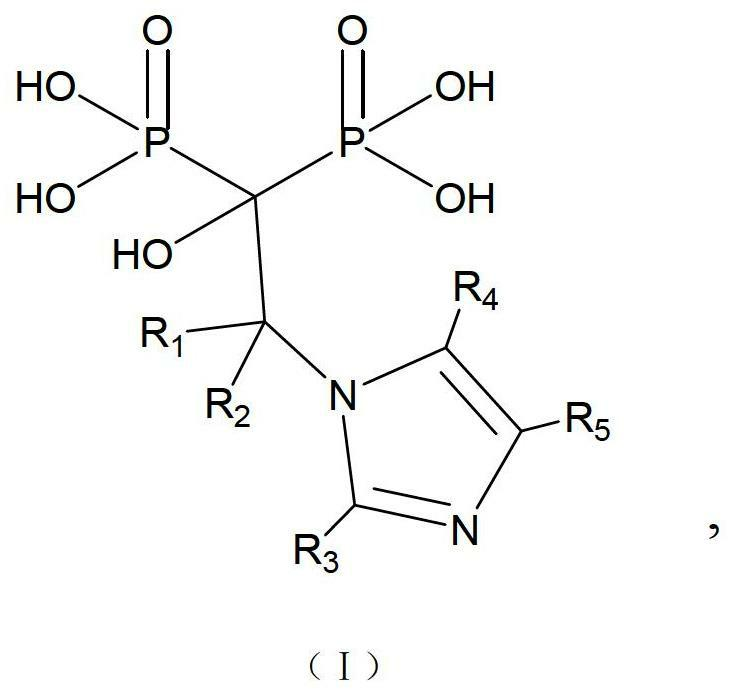 Imidazole diphosphonie acid compound and pharmaceutically-acceptable salt and medicinal application thereof