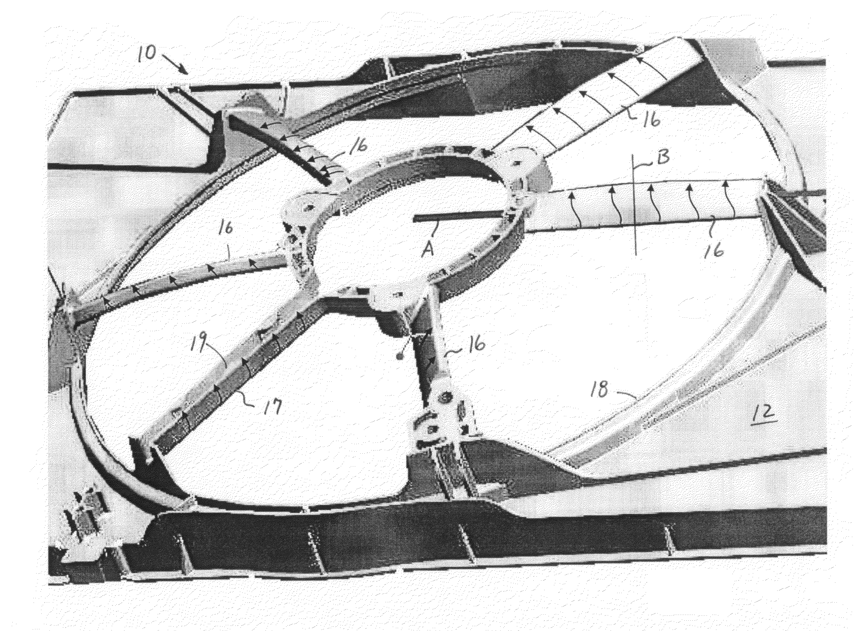 Fan Module motor mont arms with shape optimization