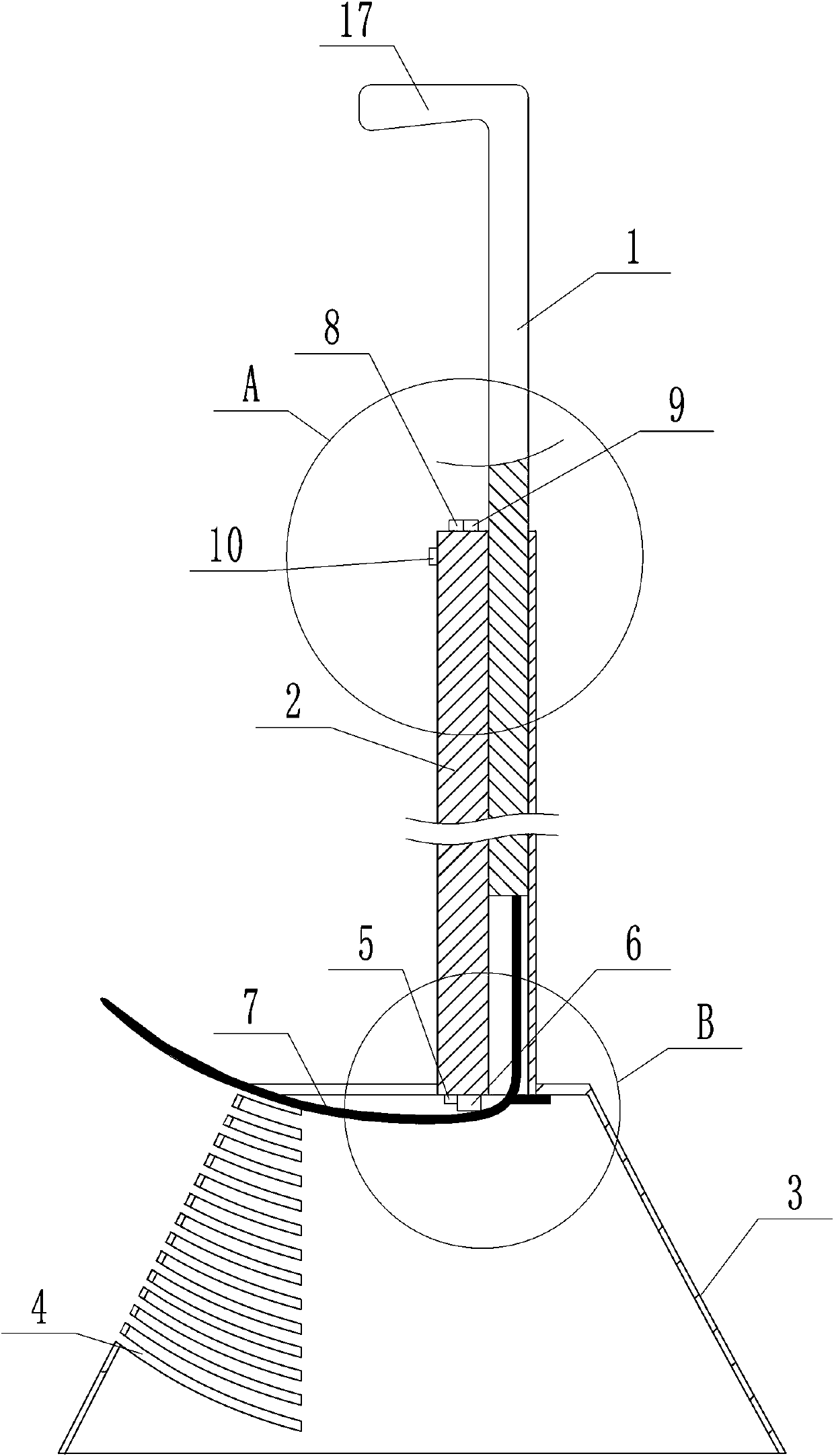 Garbage pick-up device with LED lamps