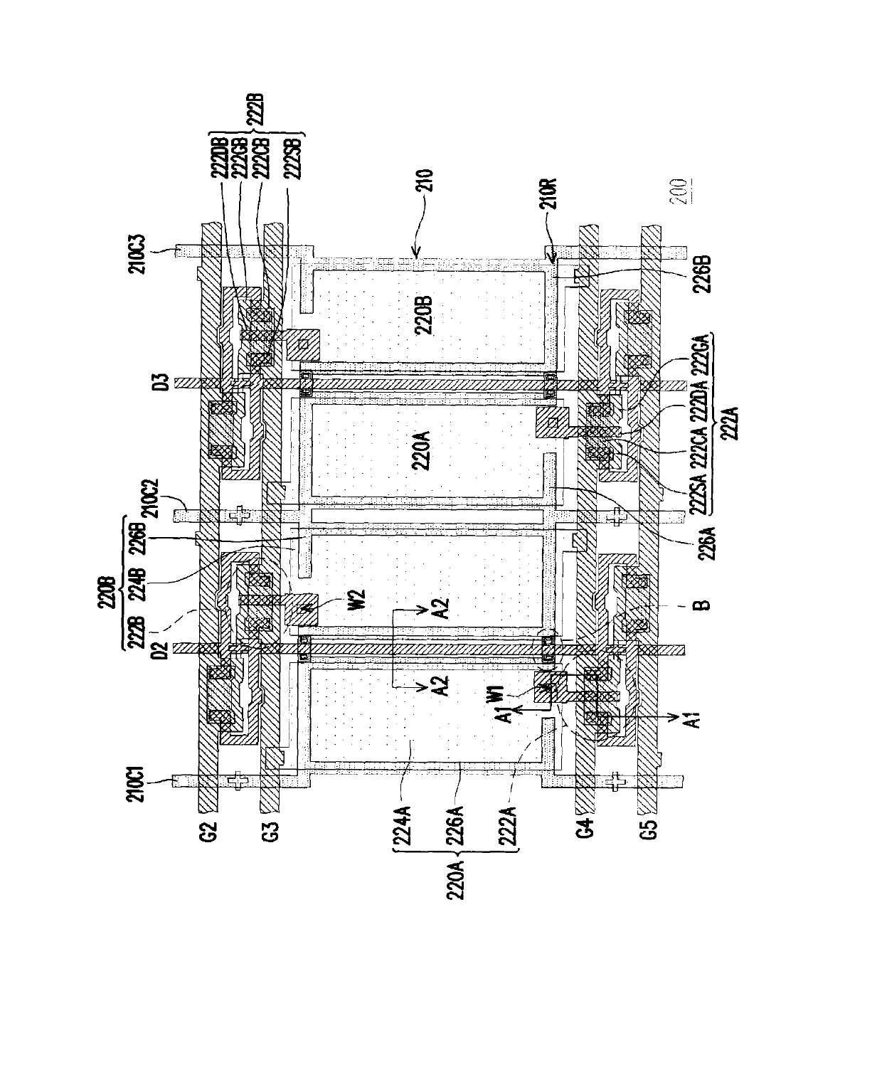 Dual scanning line pixel array substrate