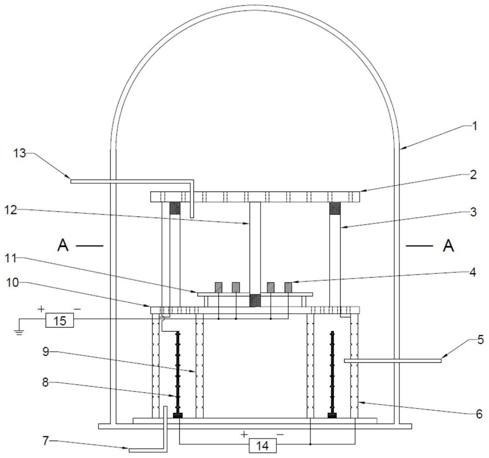 Titanium alloy surface ion carbonitriding treatment device