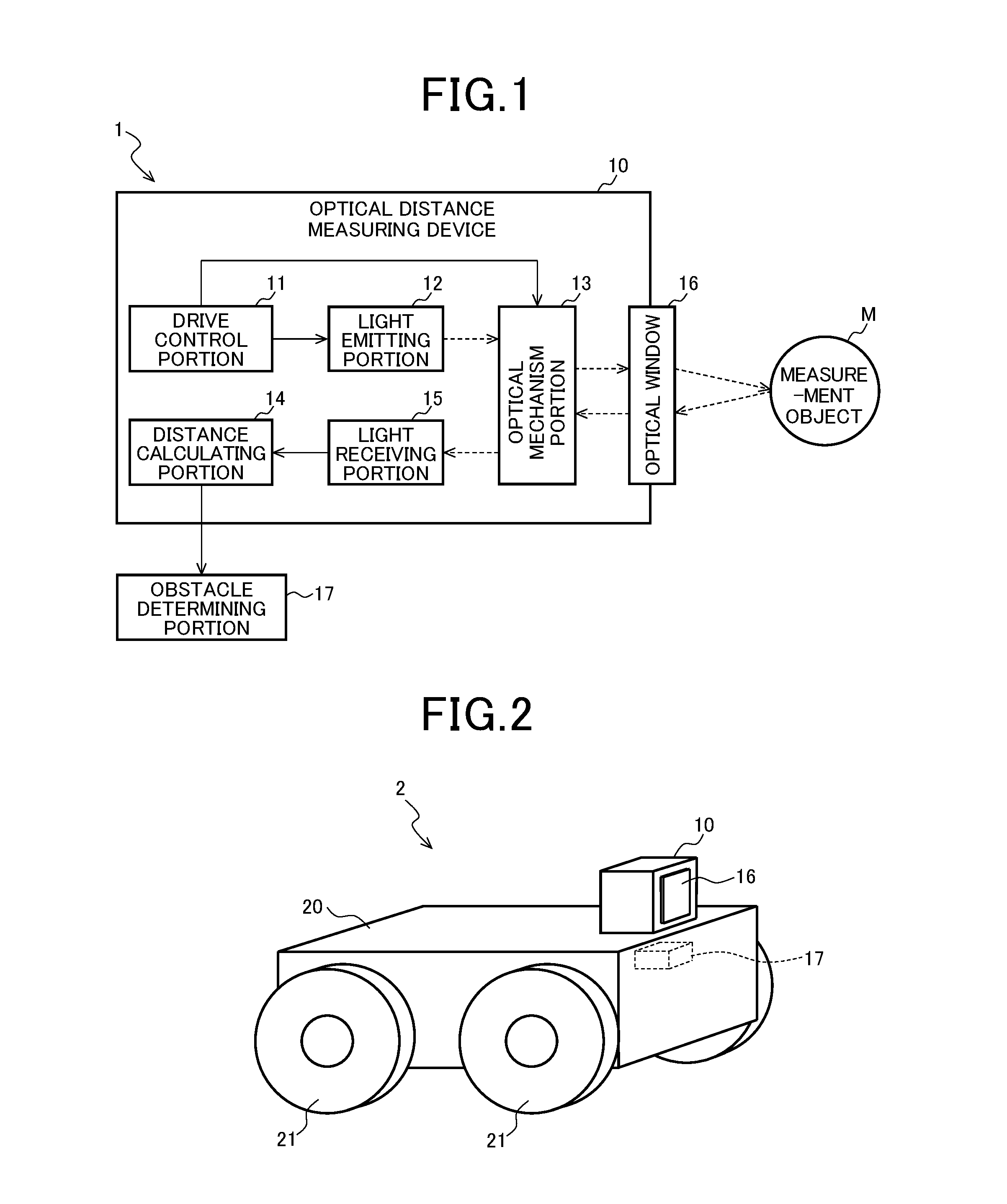 Obstacle determining apparatus, moving body, and obstacle determining method