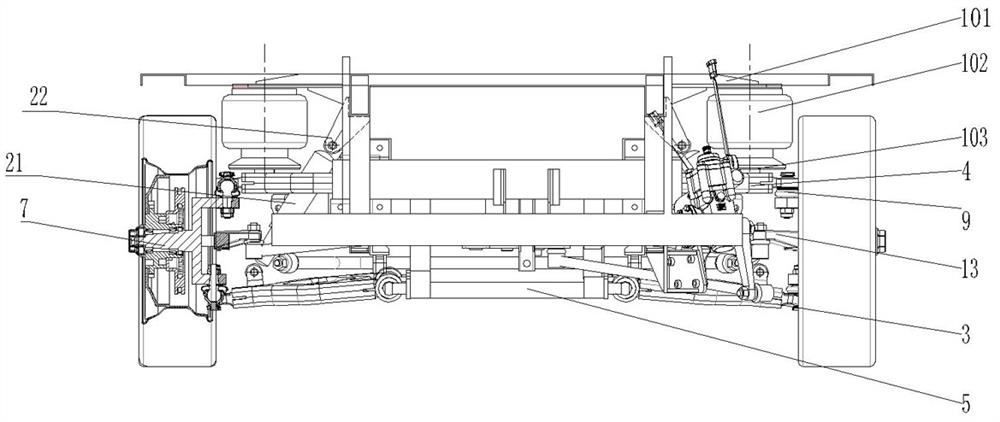 Air suspension device of sightseeing vehicle