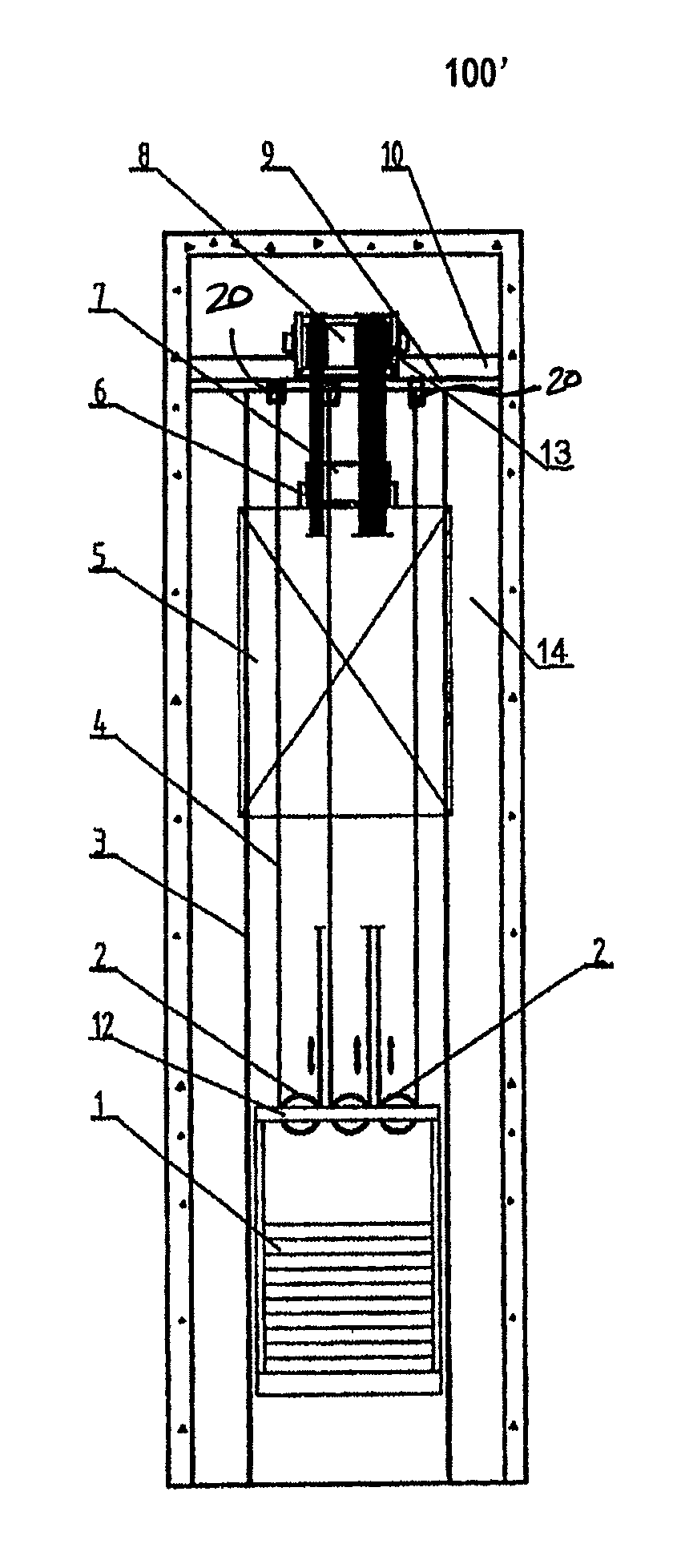 Machine roomless elevator