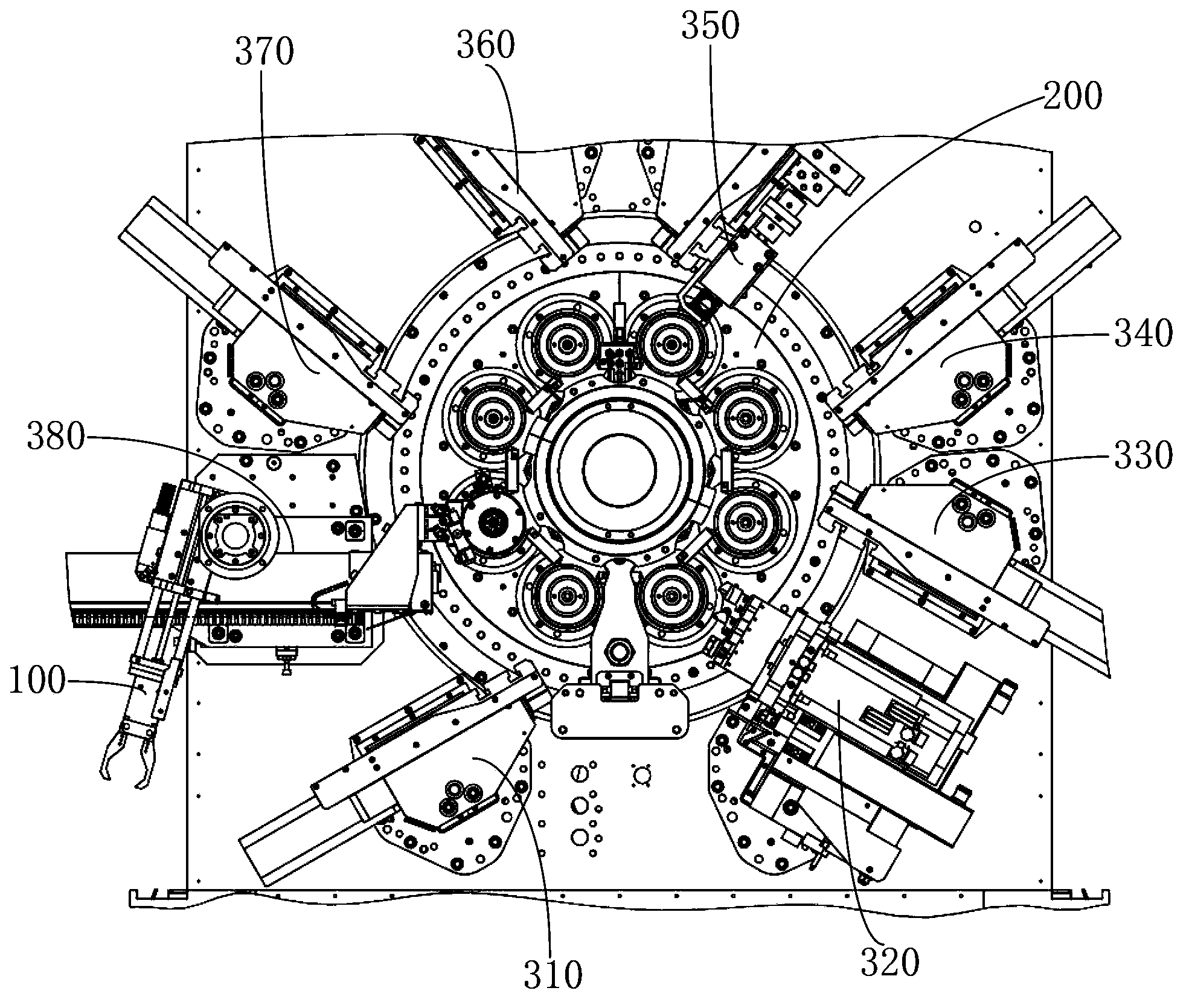 Adjusting nut machining device and machining process thereof