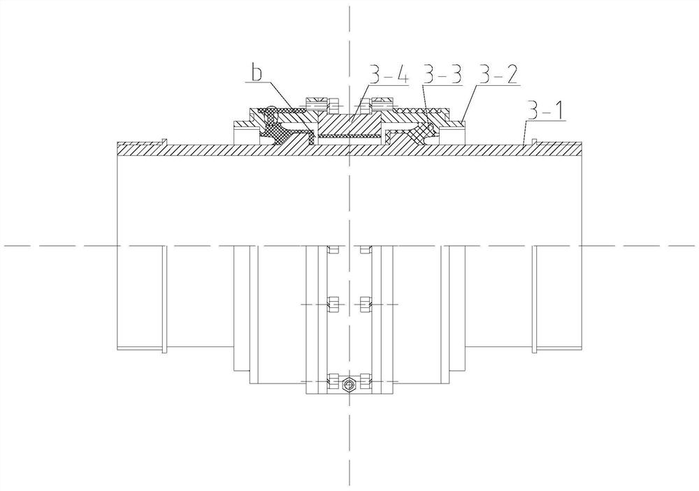 Elastic cabin-penetrating double-layer vibration isolation device for pipeline