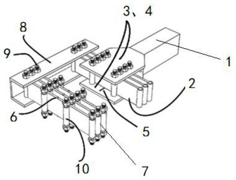 A pure bending moment yield damper device