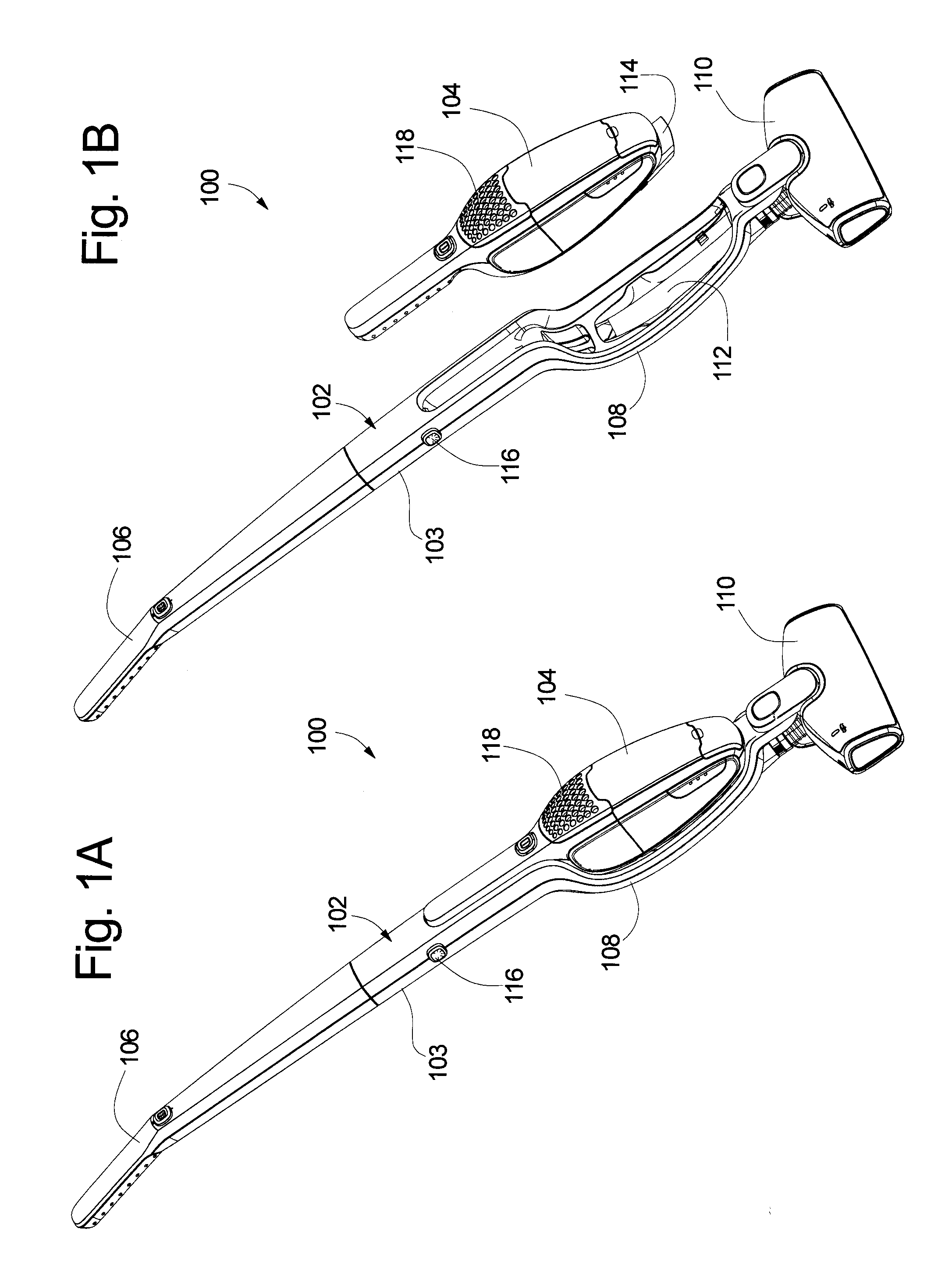 Handheld Vacuum Unit Retention Features