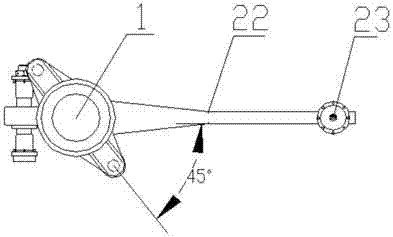 A thrust simulation test device for a large thrust double pendulum engine