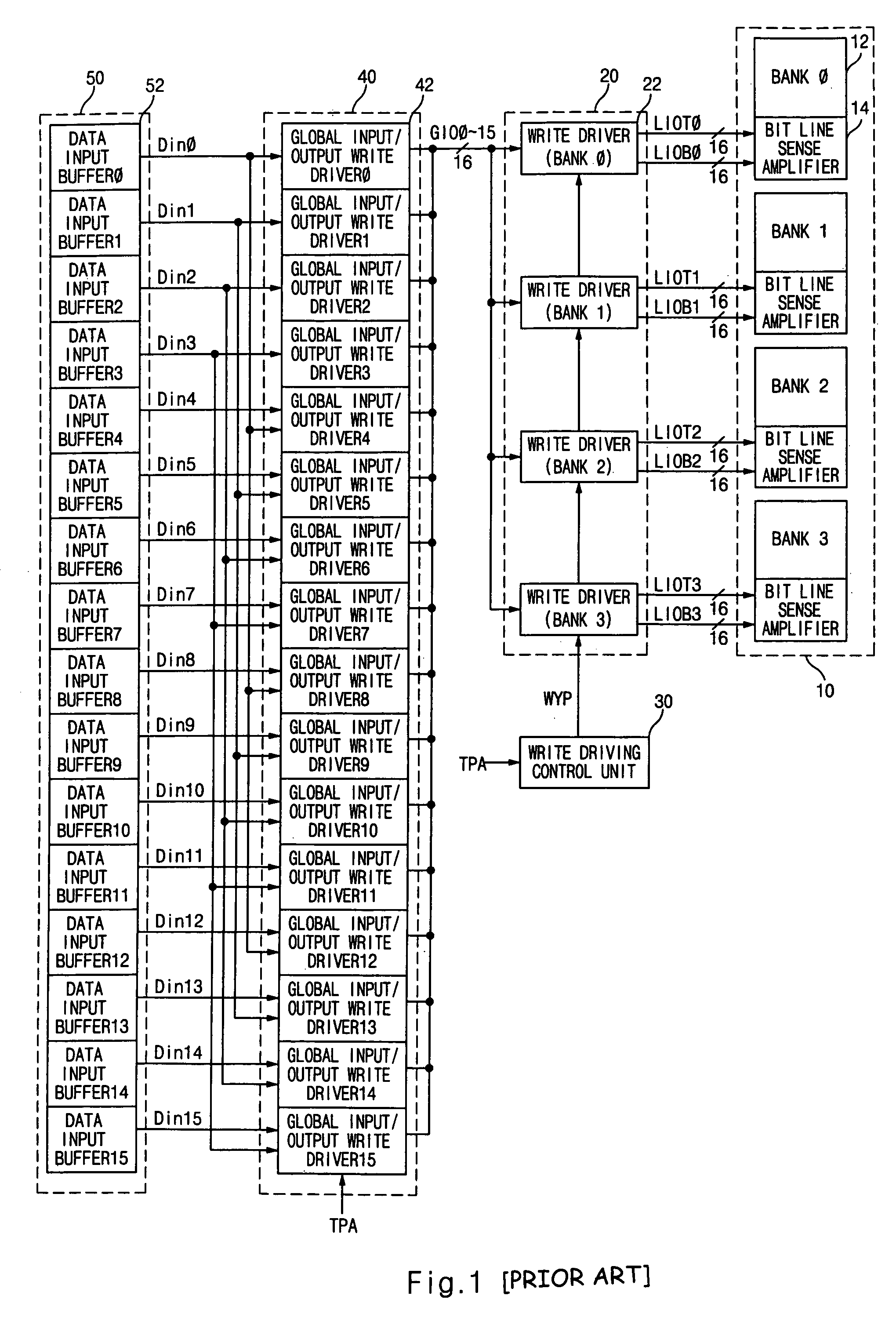 Parallel compression test circuit of memory device