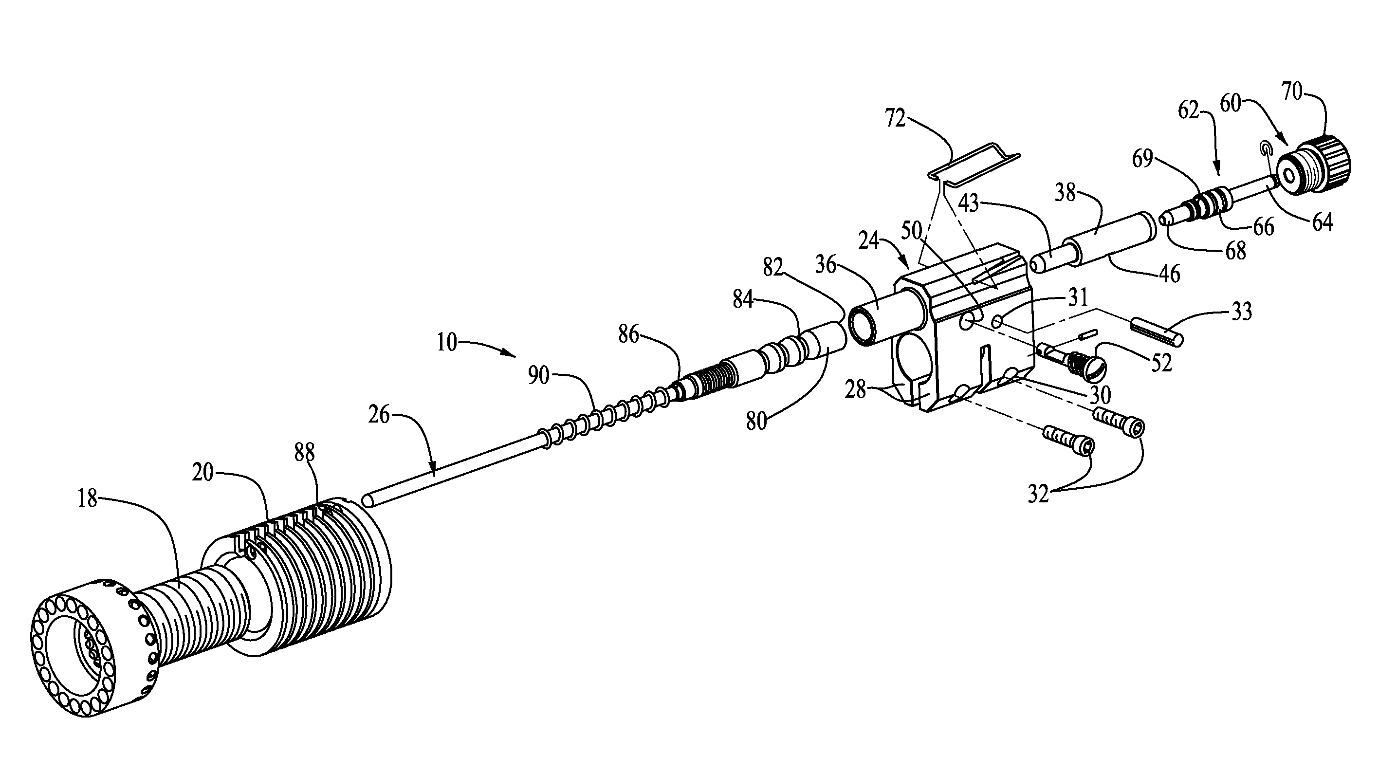 Gas piston control system for a firearm