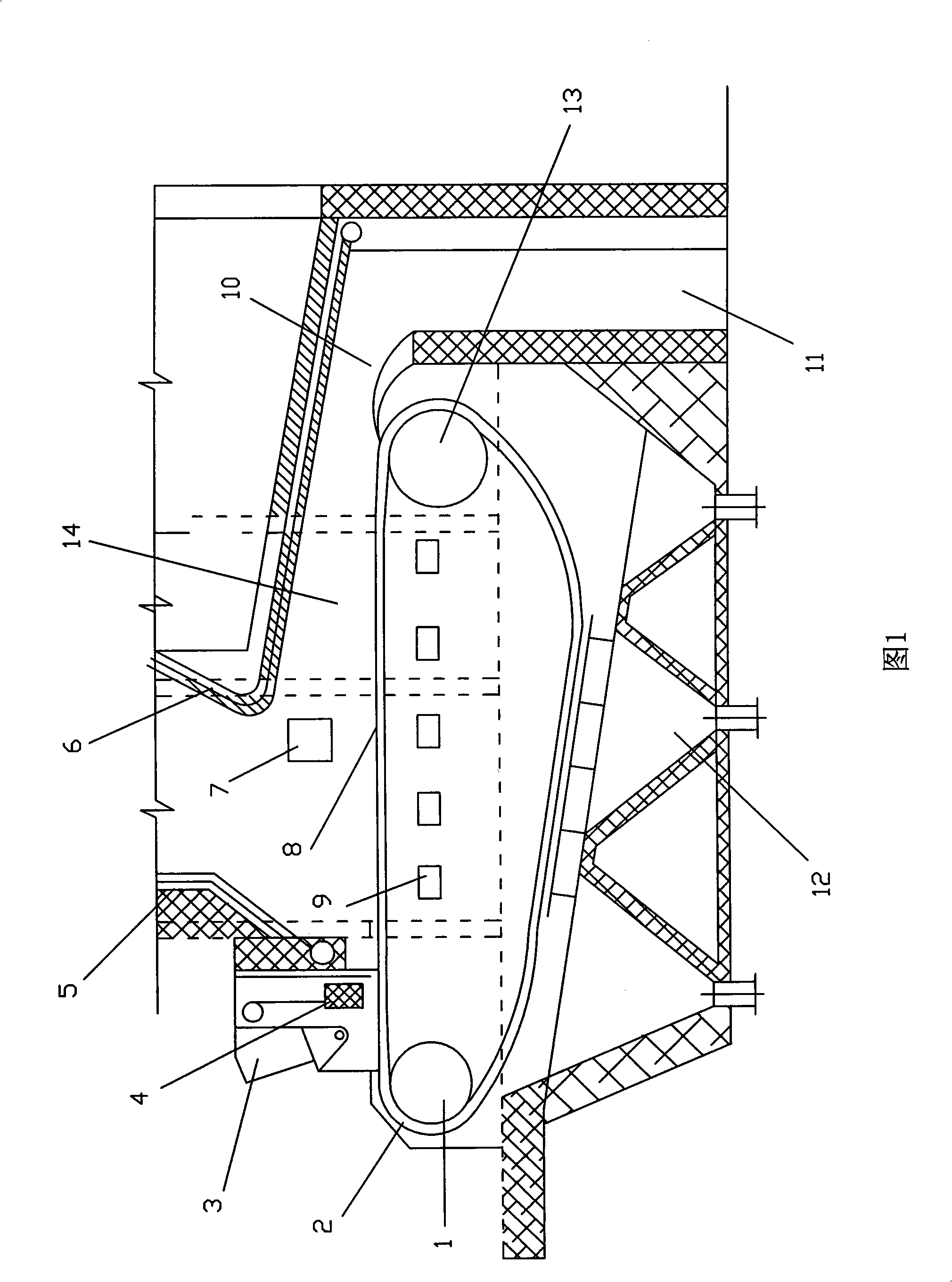 Method for burning sludge of chain furnace