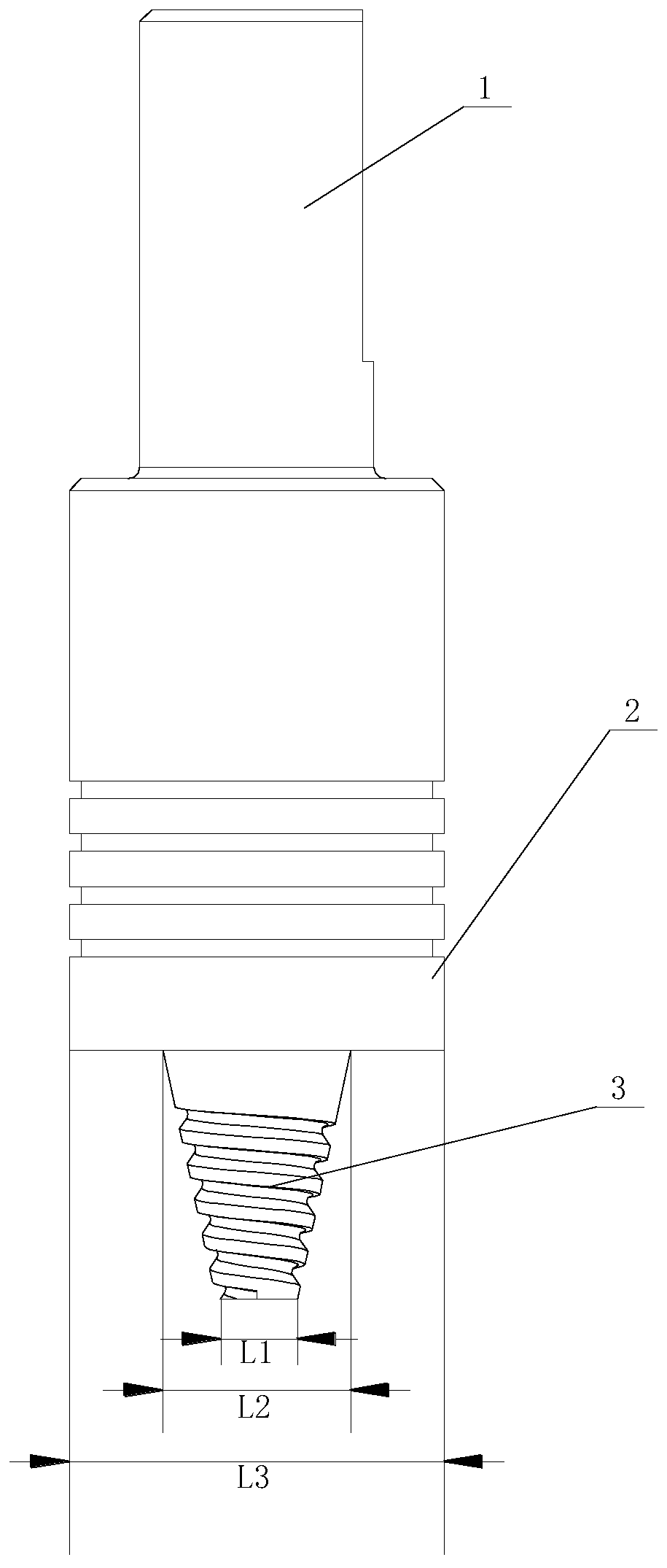 Small-diameter shaft shoulder stirring head