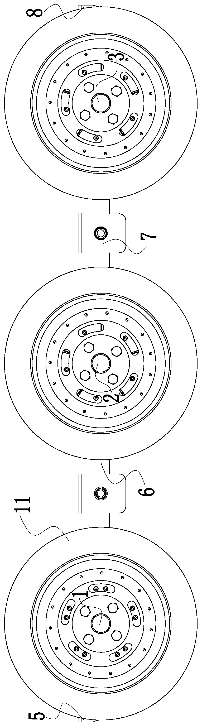 Multi-axis suspension axle assembly