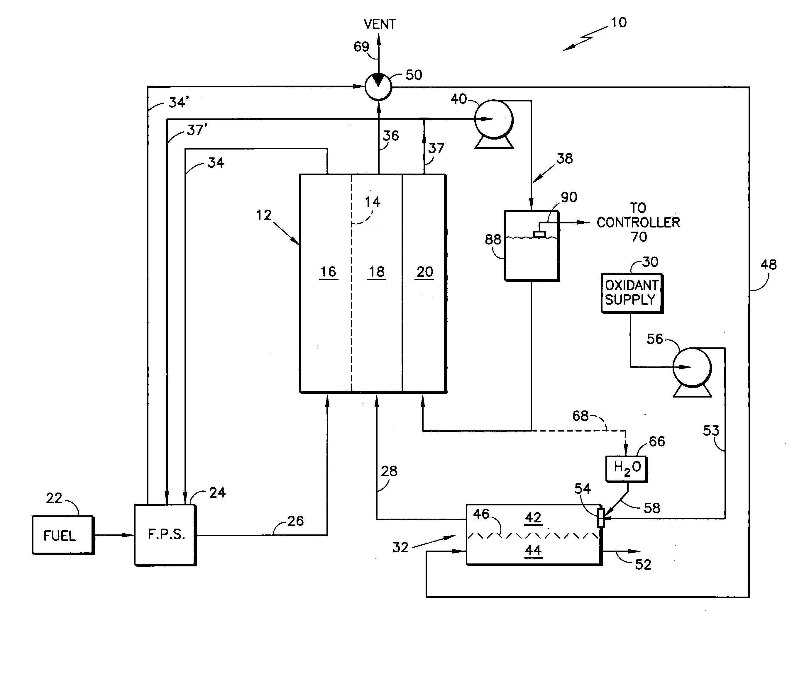 Method and apparatus for humidification control of an energy recovery device in a fuel cell power plant