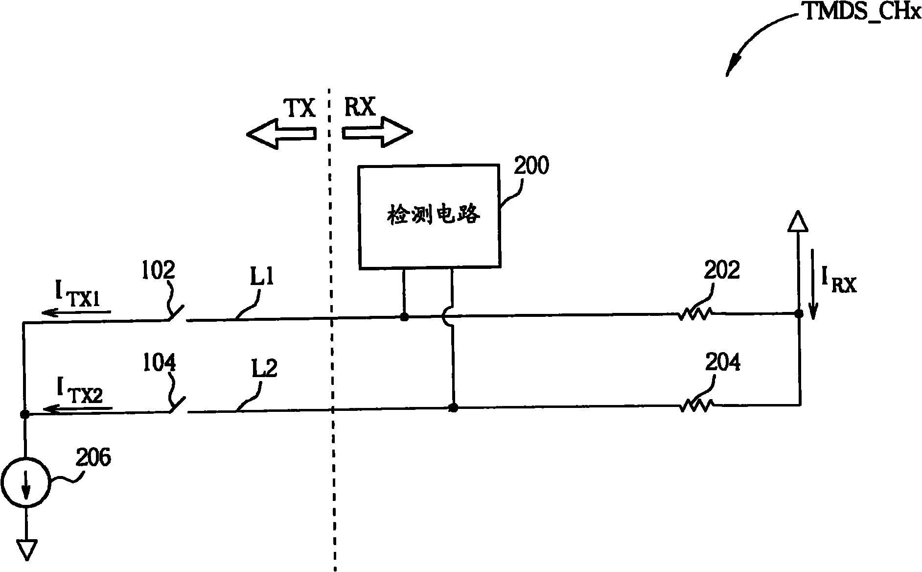 Signal detection method of minimum transmission differential signal transmission system and device thereof