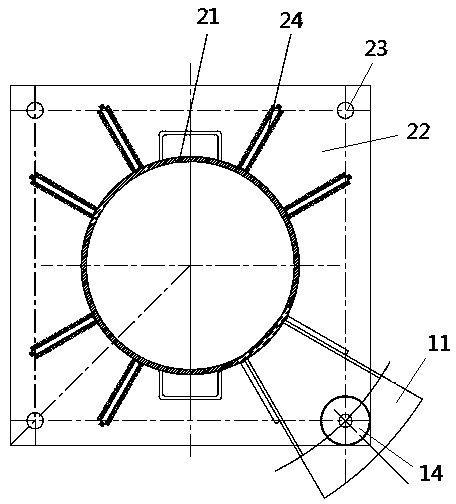 Positioning tool for welding rib plates on cylindrical member