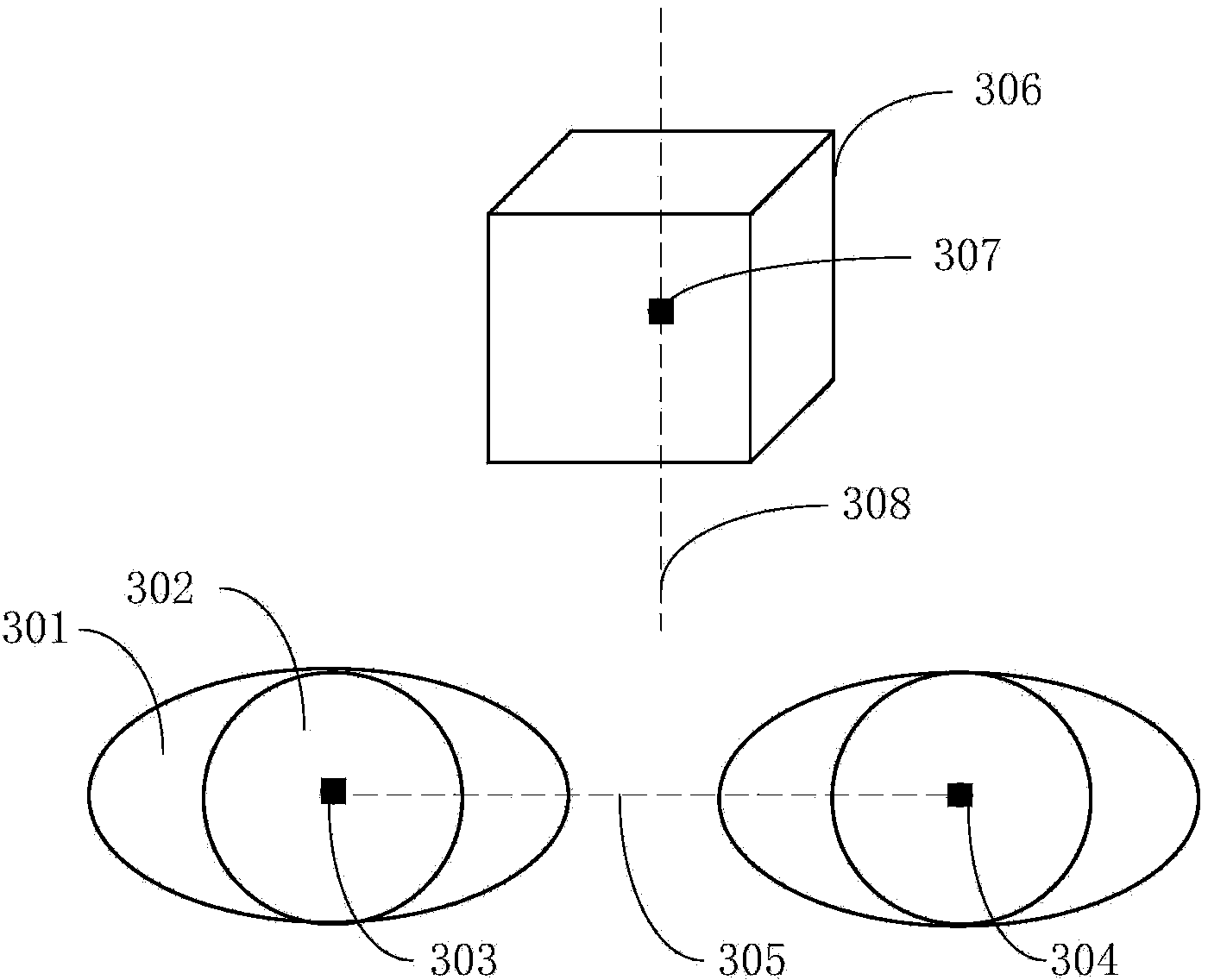 Display control method for three-dimensional holographic virtual object based on human eye tracking