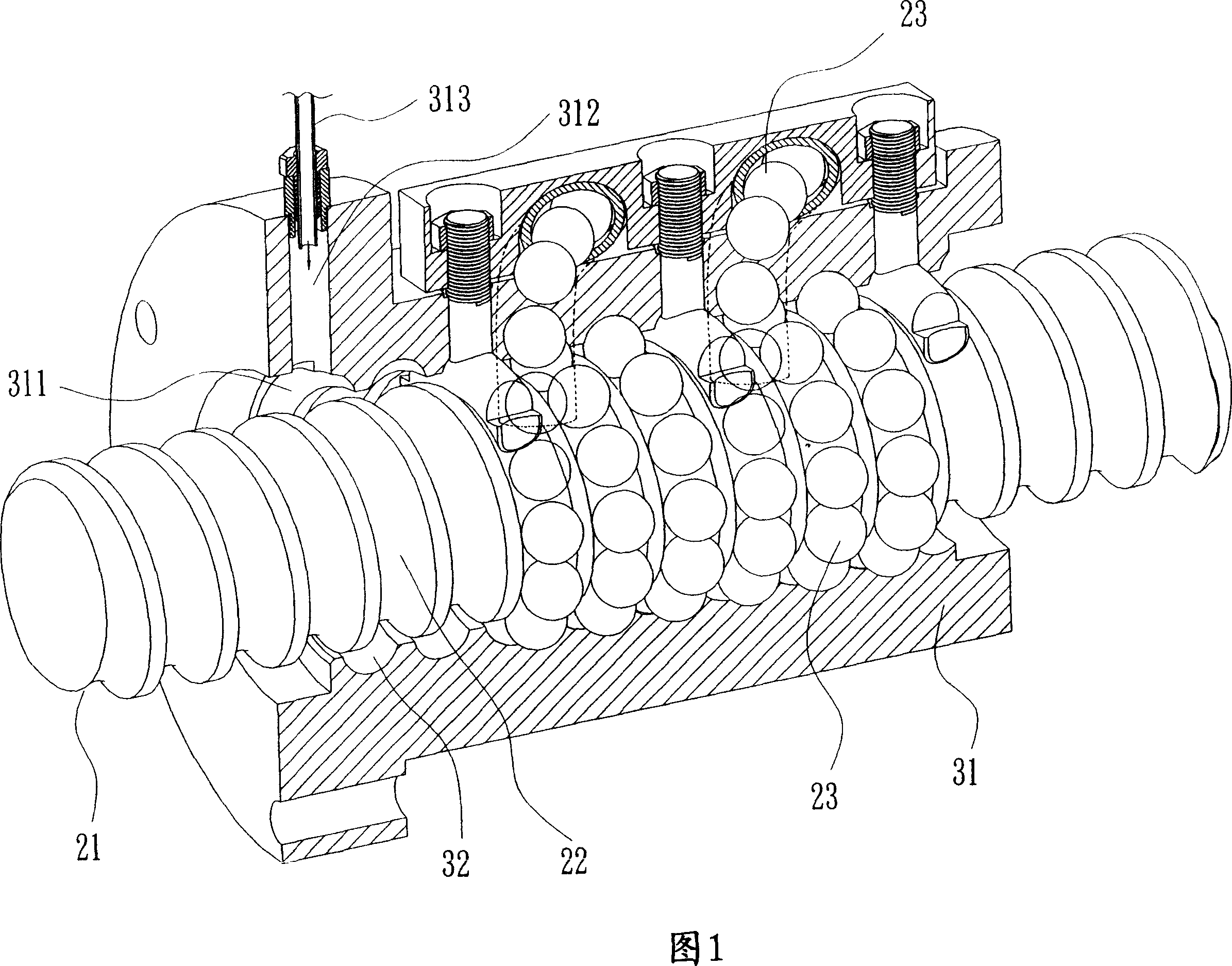 Self-lubricator of ball leading lever