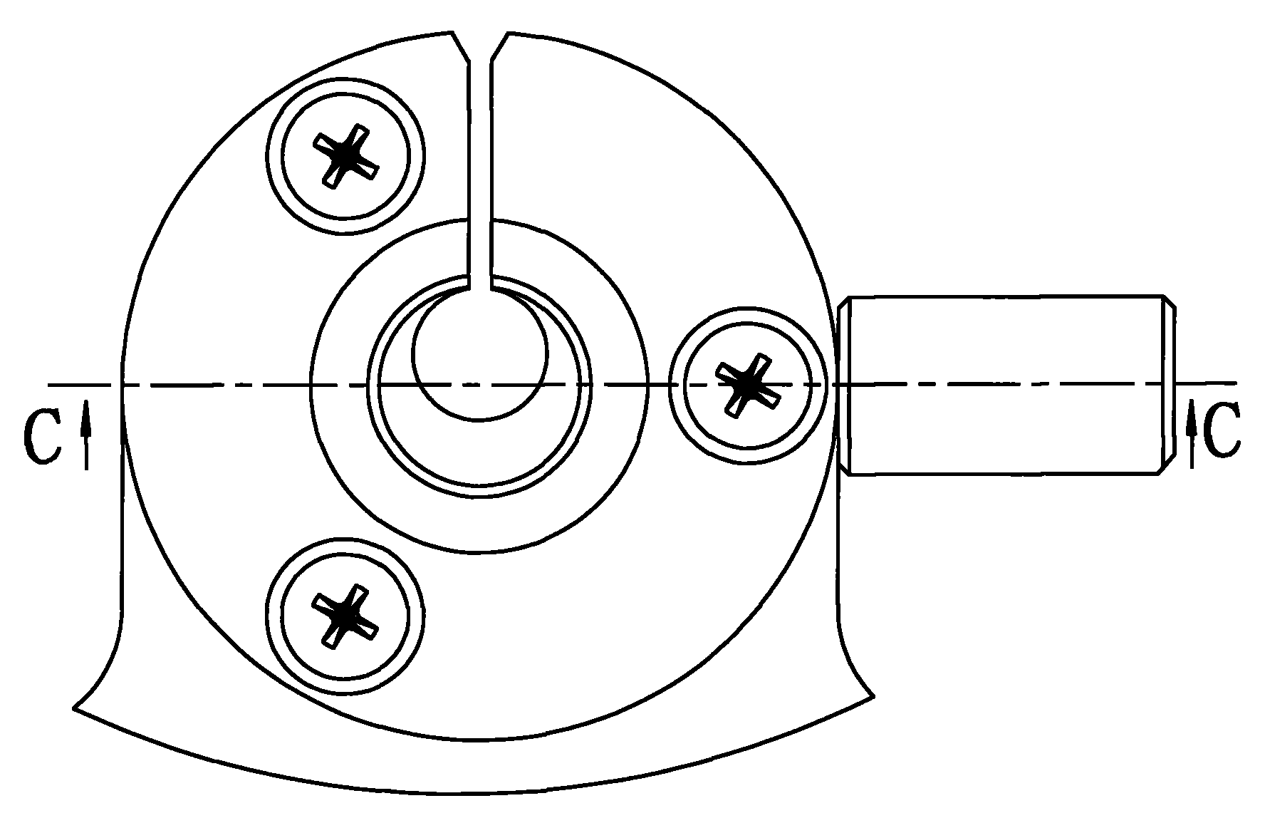 Nozzle device of linear cutting machine