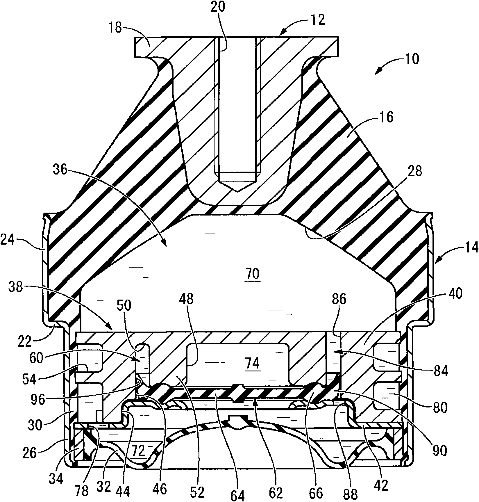 Fluid-filled type vibration damping device