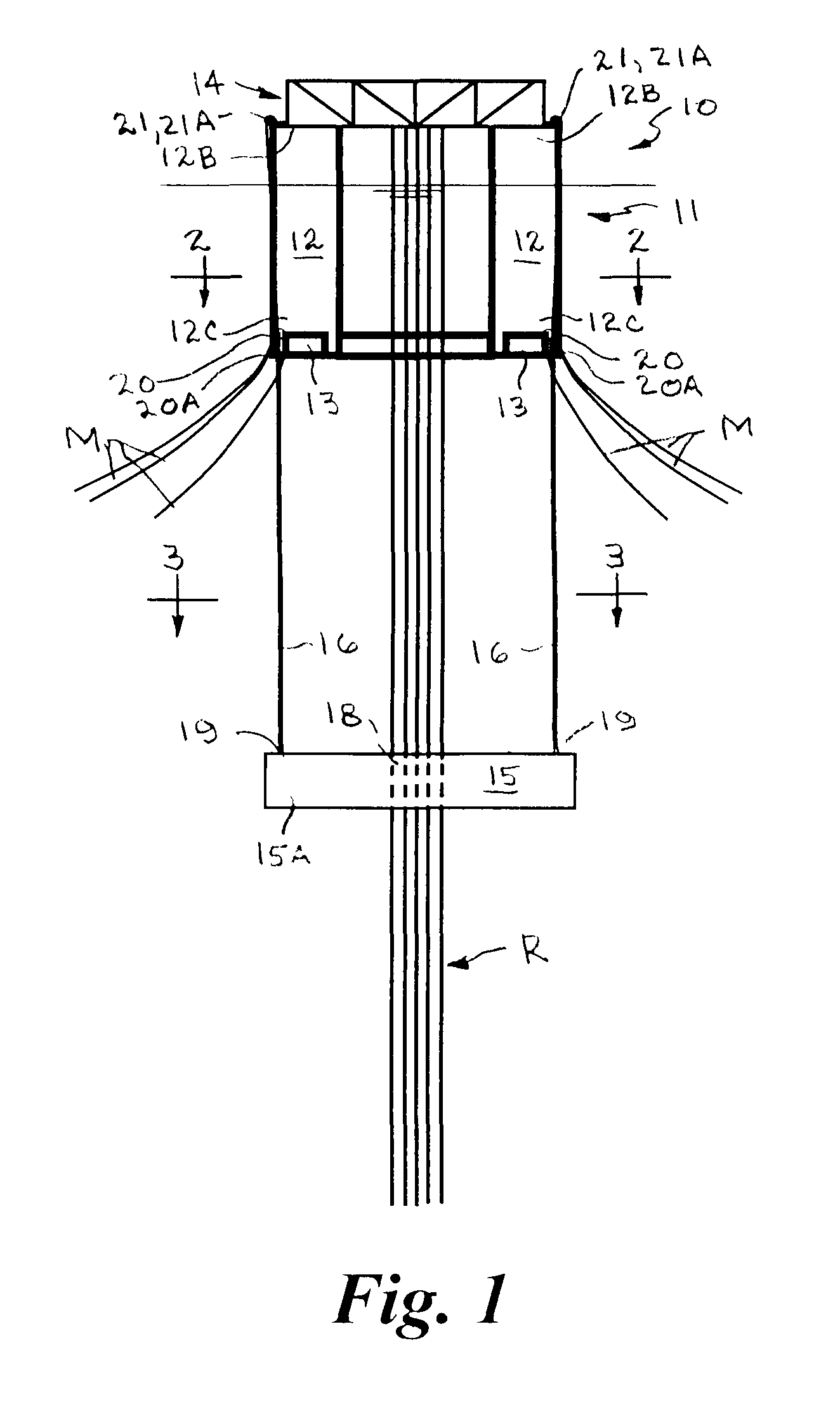 Offshore floating structure with motion dampers