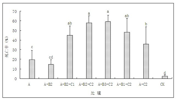 Application of pyrethrin in preventing and controlling Aleurodicus disperses Russell and pyrethrin synergistic composition