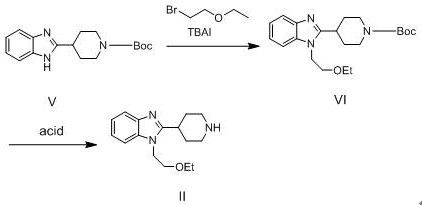 Preparation method of bilastine important intermediate