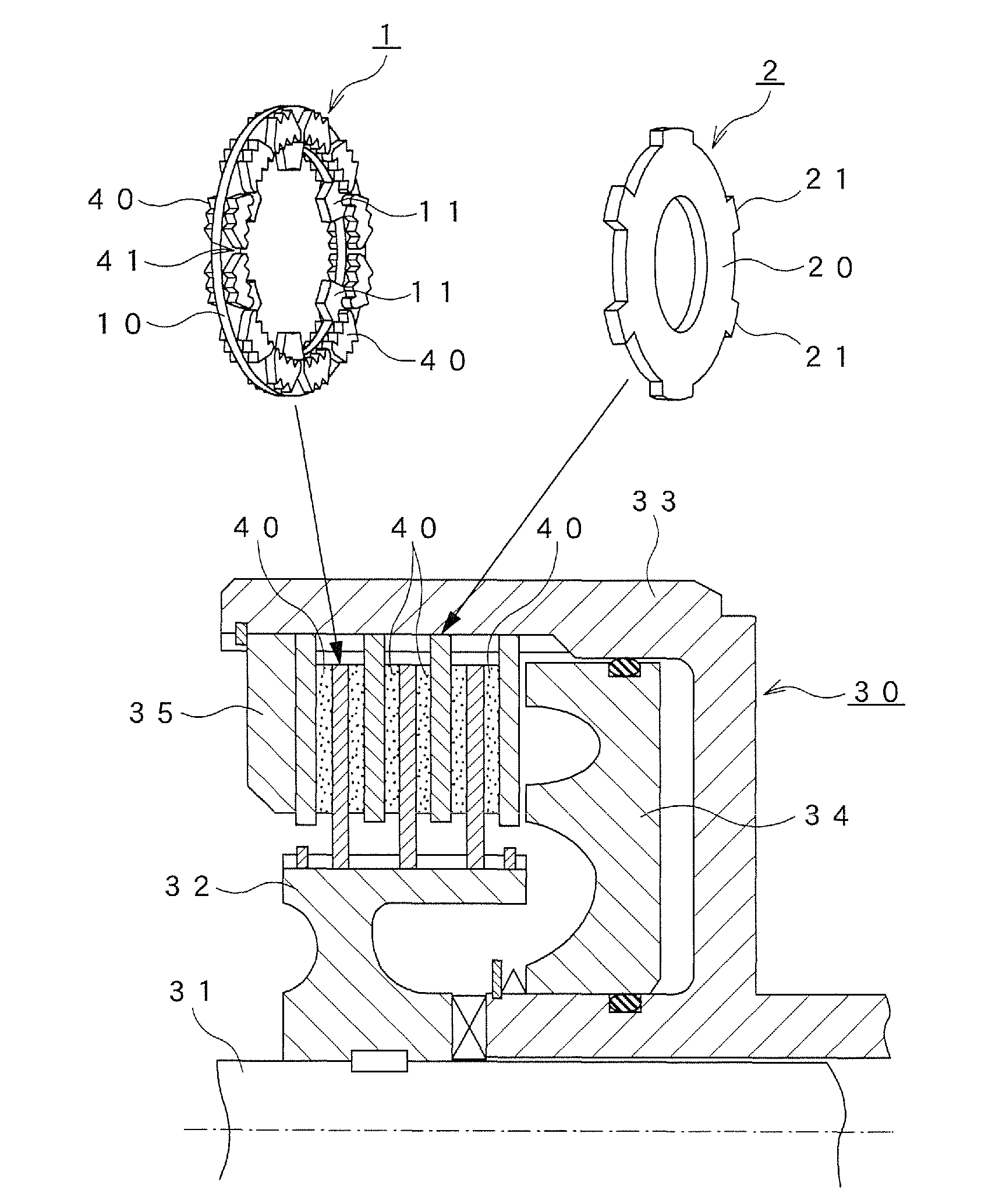 Wet friction material