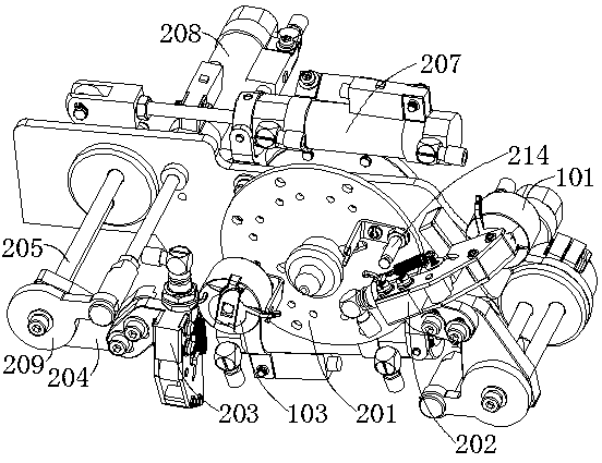 Bobbin taking mechanism of automatic shuttle replacing device