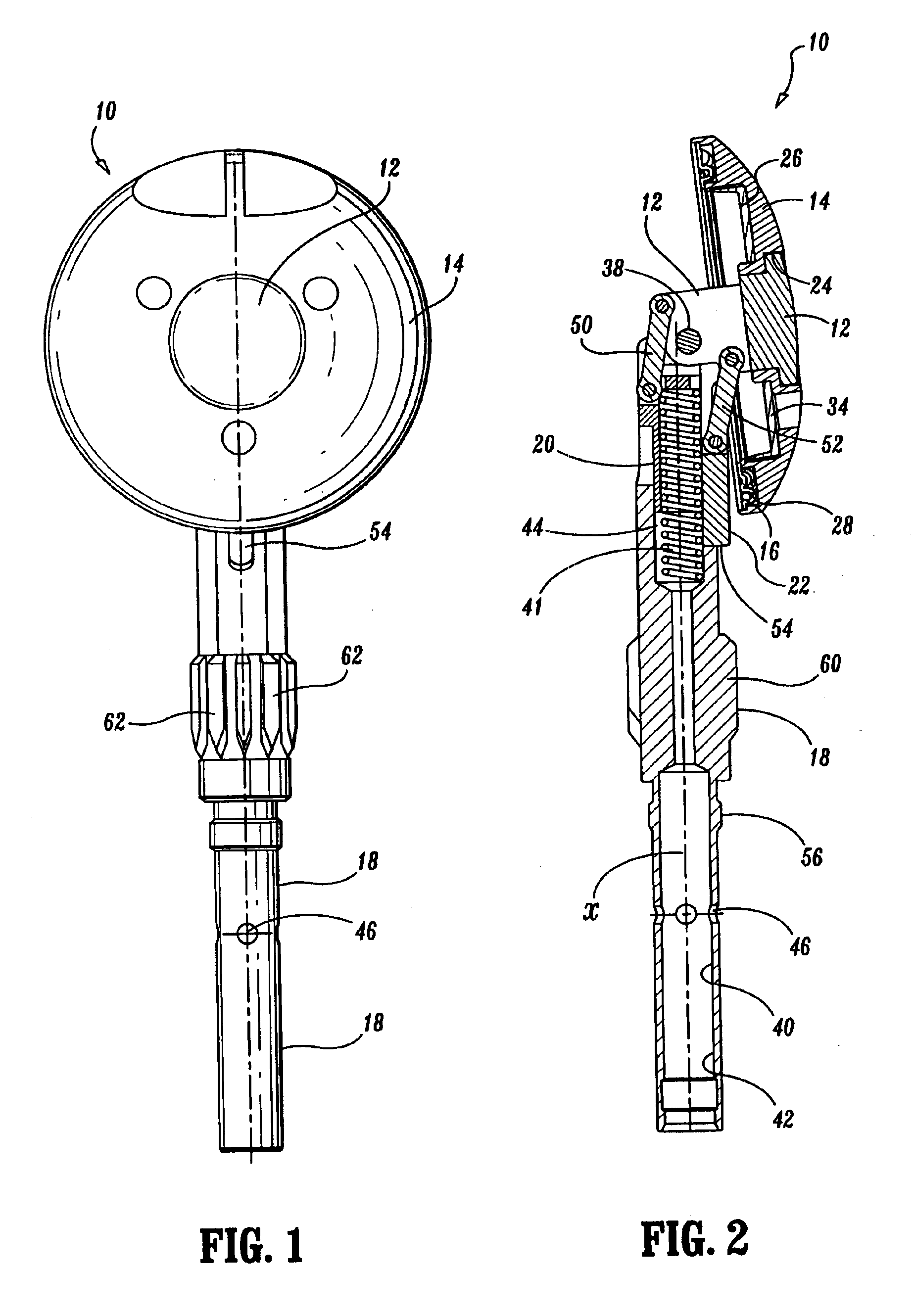 Tilt top anvil for a surgical fastener device