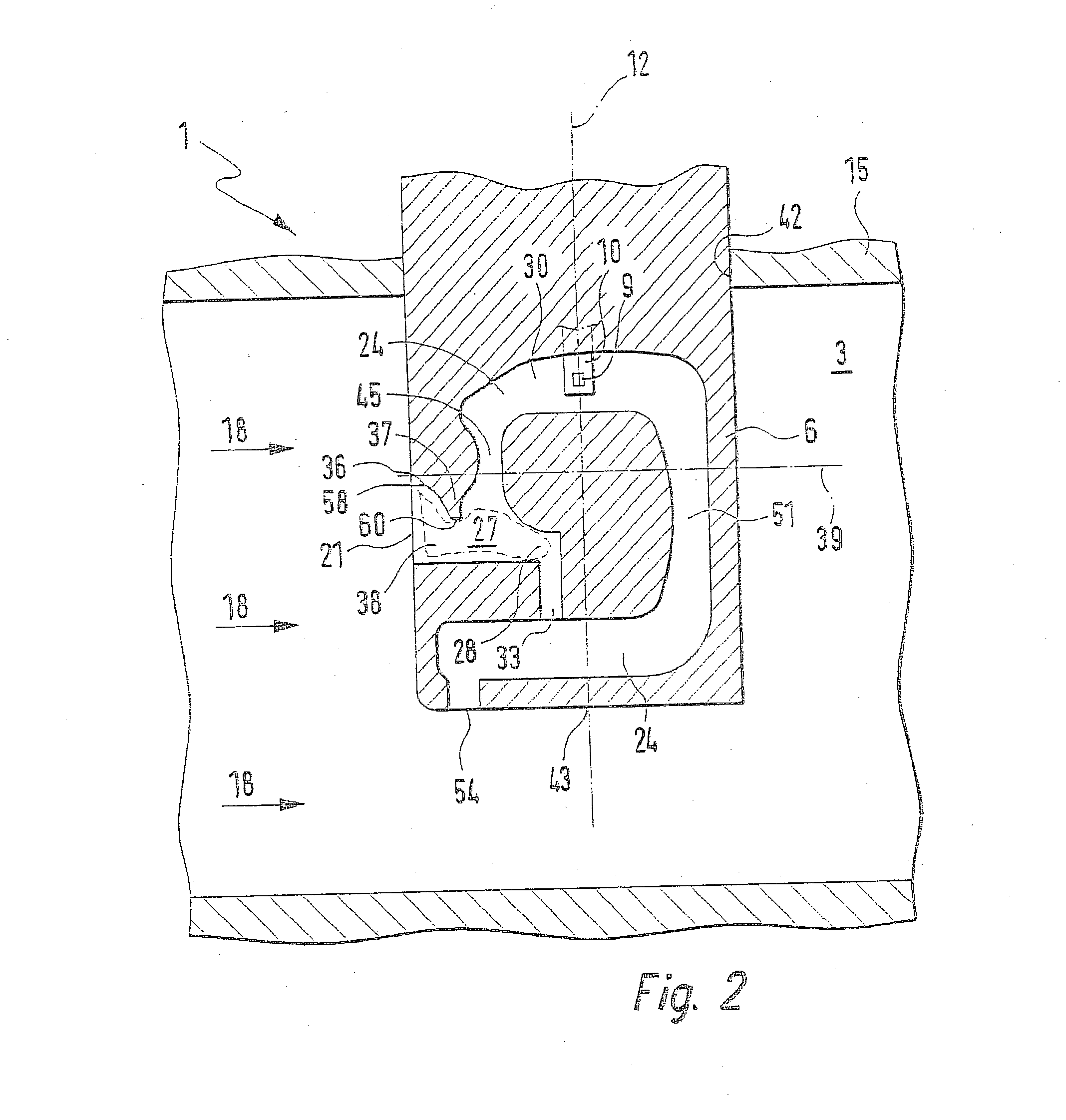 Device for determining at least one parameter of a medium flowing in a conduit